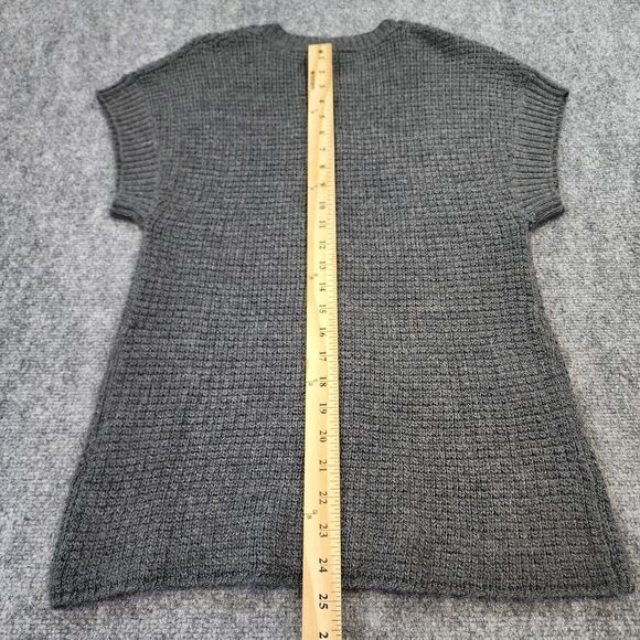 Gap Sweater Womens Small Gray Alpaca Wool Blend Button Up Short Sleeve Cardigan - Picture 6 of 13